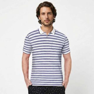 Bumchums STRIPE 2070 Men’s Polo T-Shirt | Cotton Rich breathable fabric | Modern Fit Half Sleeve