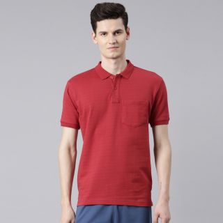 Bumchums Men’s Jacquard Polo T-shirt in 100% Cotton  Fabric with Placket Button and Half Sleeves