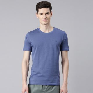 Bumchums Men’s Jacquard Crew Neck T-shirt in Super Combed Cotton Rich Fabric with Neck Tape and Half Sleeve