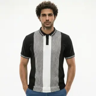 Bumchums 2167 Pulse Knit Polo – Men’s Textured Cotton Polo T-Shirt